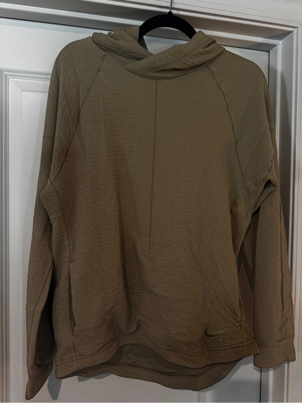 Nike Olive Green Textured Hooded Pullover
